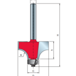 ΚΟΠΤΙΚΟ ΣΤΡOΓΓΥΛΙ  FREUD D38,1 h19,05 H67,5 A12,7 C12.7 R12,7 Rouding over bits 34-12650P