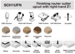 ΚΟΝΔΥΛΙ ΚΑΡΒΙΔΙΟΥ freud D3 h13mm Η60 A6mm Finishing router cutter upcut with right-hand Z1 SCH1UFN110R - Image 2